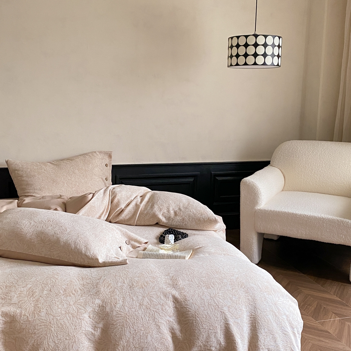 91家纺网 家纺一手货源 找家纺 旷野 2025新款全棉色织大提花100支磨毛四件套 晚枫林-咖