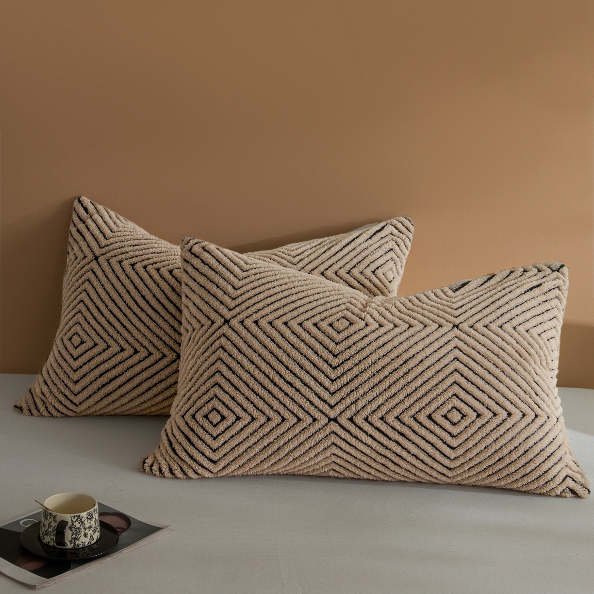 91家纺网 家纺一手货源 找家纺 欧邦 2025新款航空轻奢暖阳绒羊羔绒毛毯毯子 檀木咖