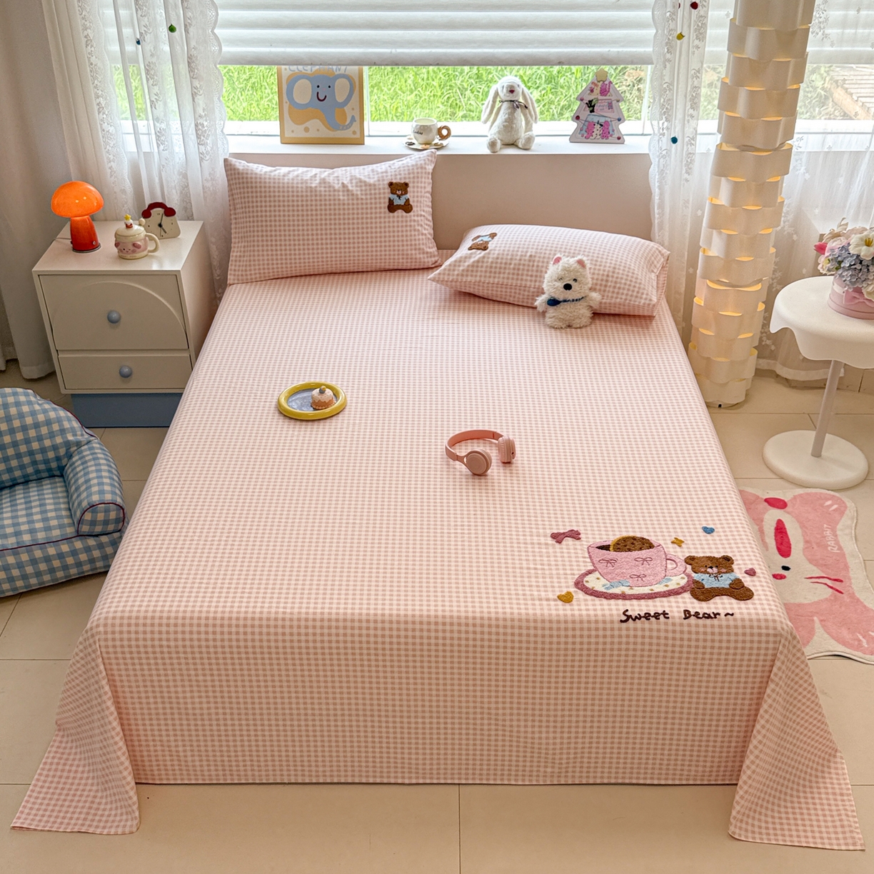 91家纺网 家纺一手货源 找家纺 （总）慕尚家纺 2025新款全棉磨毛毛巾绣单床单 床单单件