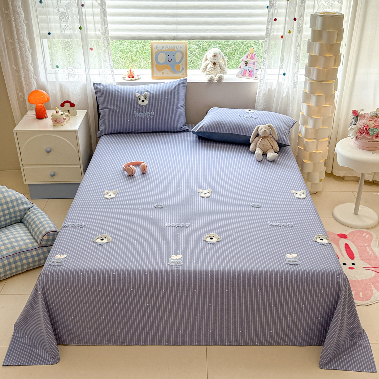 91家纺网 家纺一手货源 找家纺 （总）慕尚家纺 2025新款全棉磨毛毛巾绣单床单 床单单件