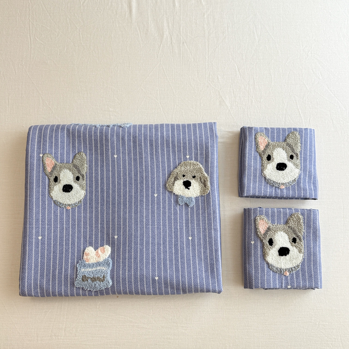 91家纺网 家纺一手货源 找家纺 慕尚家纺 2025新款全棉磨毛毛巾绣单床单 床单单件 乖乖狗