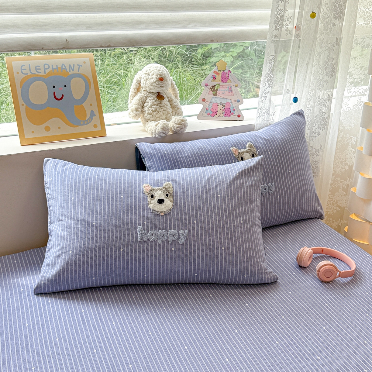 91家纺网 家纺一手货源 找家纺 慕尚家纺 2025新款全棉磨毛毛巾绣单床单 床单单件 乖乖狗