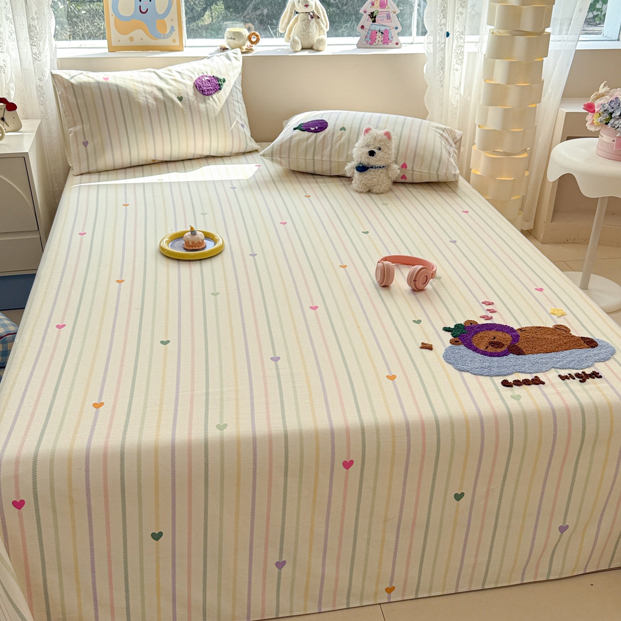 91家纺网 家纺一手货源 找家纺 慕尚家纺 2025新款全棉磨毛毛巾绣单床单 床单单件 茄来