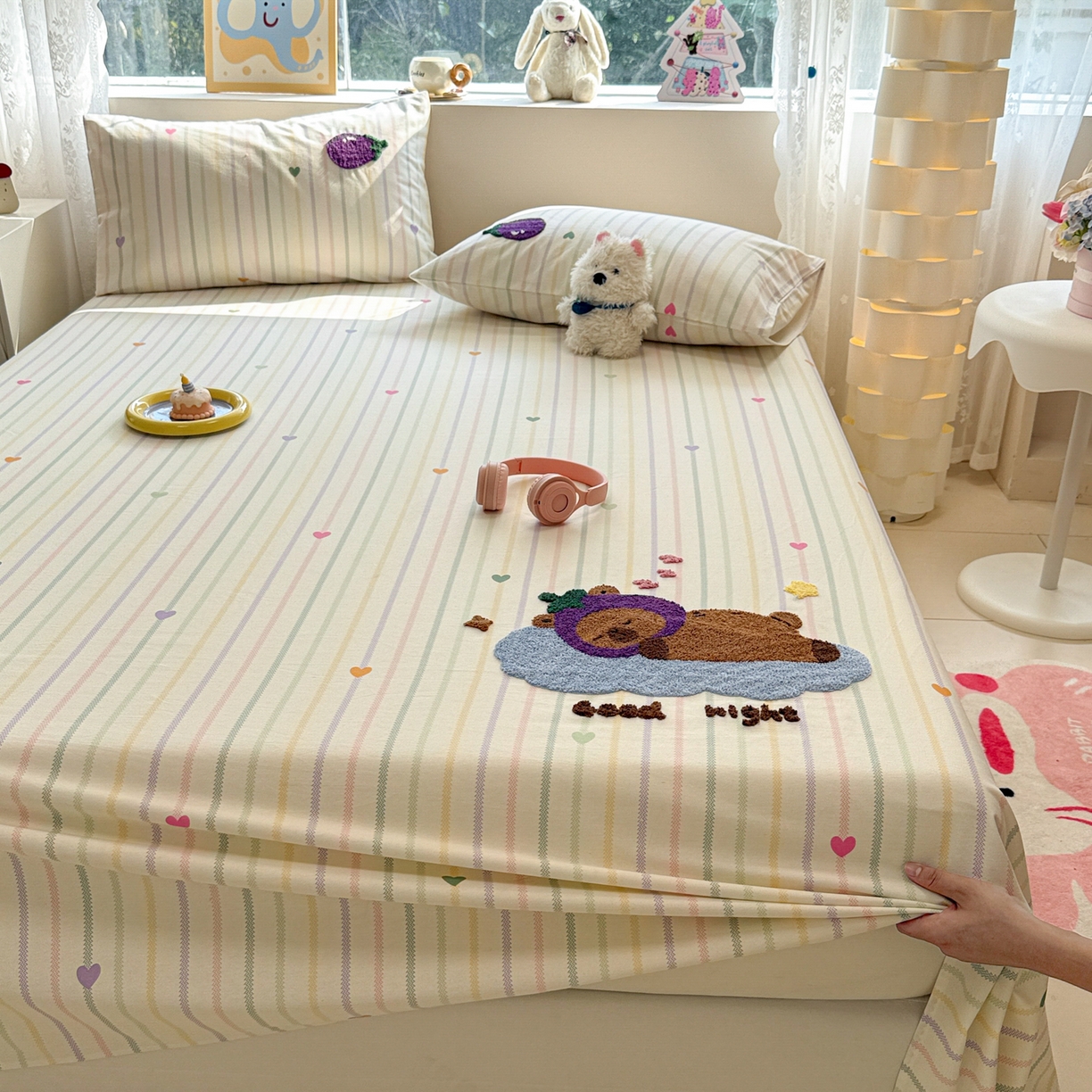 91家纺网 家纺一手货源 找家纺 慕尚家纺 2025新款全棉磨毛毛巾绣单床单 床单单件 茄来