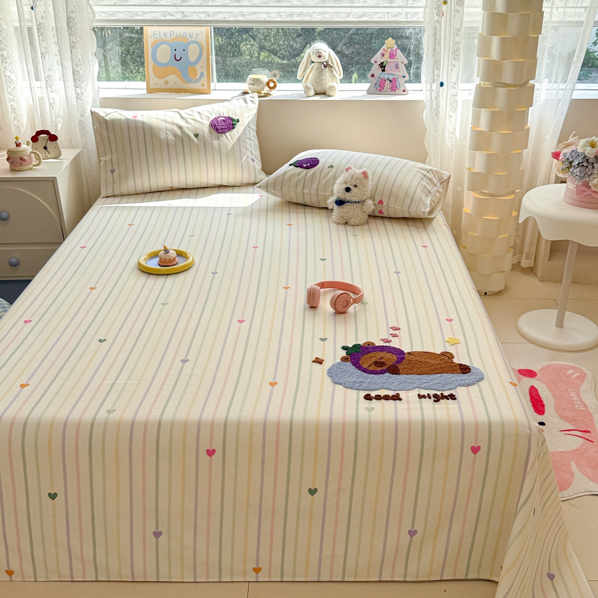 91家纺网 家纺一手货源 找家纺 慕尚家纺 2025新款全棉磨毛毛巾绣单床单 床单单件 茄来