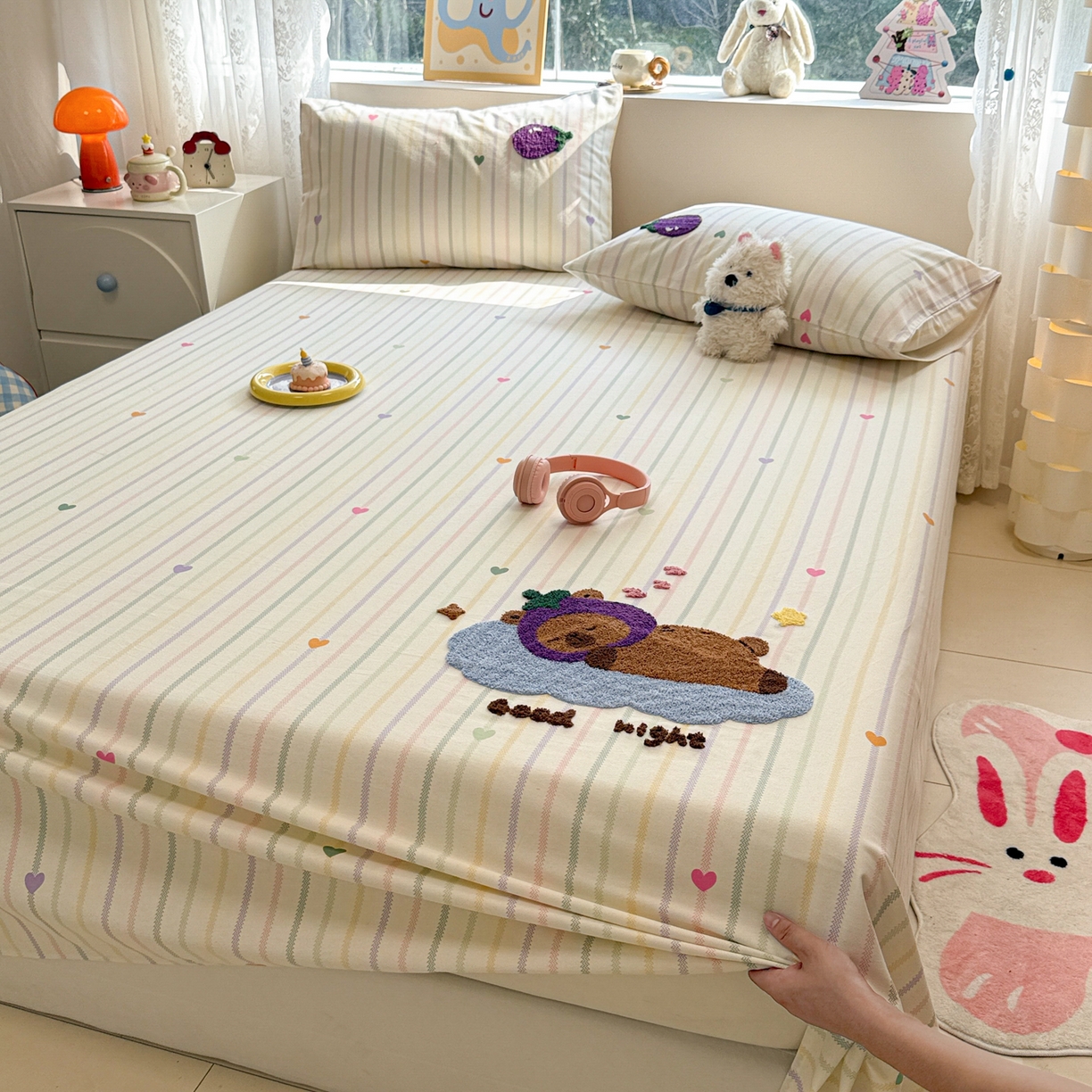 91家纺网 家纺一手货源 找家纺 慕尚家纺 2025新款全棉磨毛毛巾绣单床单 床单单件 茄来