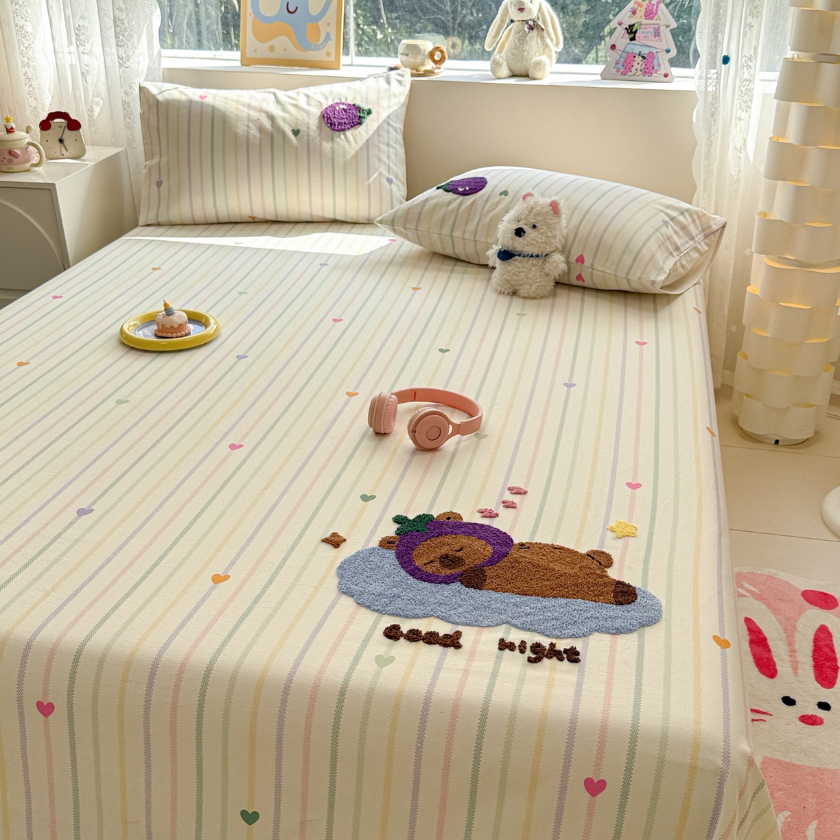 91家纺网 家纺一手货源 找家纺 慕尚家纺 2025新款全棉磨毛毛巾绣单床单 床单单件 茄来