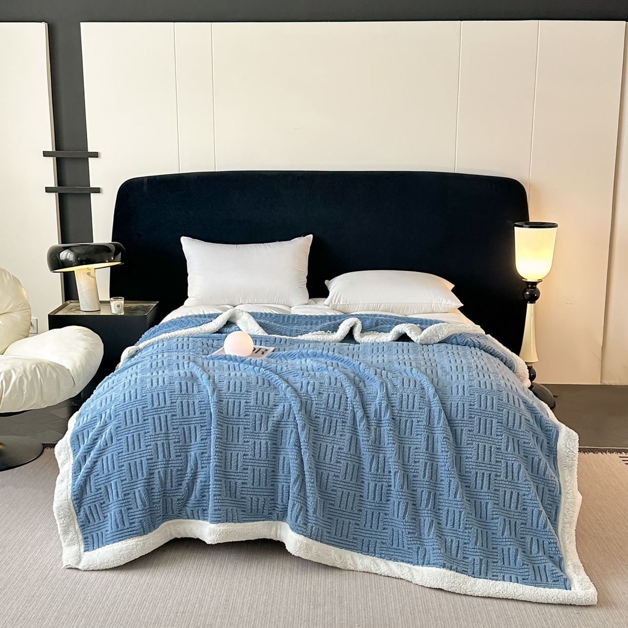 91家纺网 家纺一手货源 找家纺 （总）永耀家纺 2025新款横竖格单层双面绒毛毯