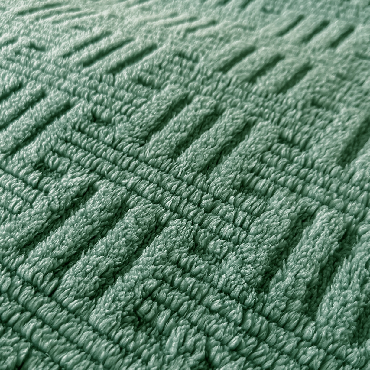 91家纺网 家纺一手货源 找家纺 永耀家纺 2025新款横竖格单层双面绒毛毯 青木绿