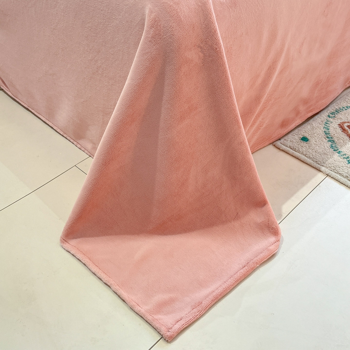 91家纺网 家纺一手货源 找家纺 麦空家居 2025新款高克重A类A版宝宝绒B版牛奶绒毛巾绣三件套四件套 糖心女孩-橙意粉