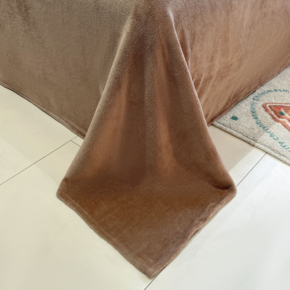 91家纺网 家纺一手货源 找家纺 麦空家居 2025新款高克重A类A版宝宝绒B版牛奶绒毛巾绣三件套四件套 小象-香槟