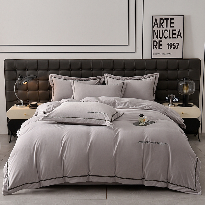 91家纺网 家纺一手货源 找家纺 （总）米奈家居 2025新款宝宝绒压线织带四件套-法拉