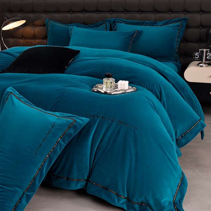 91家纺网 家纺一手货源 找家纺 （总）米奈家居 2025新款宝宝绒压线织带四件套-法拉