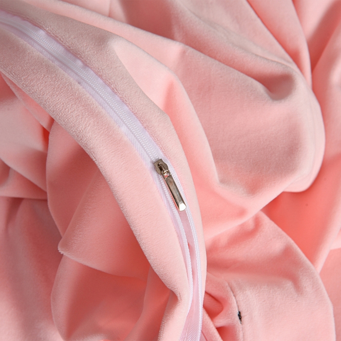 91家纺网 家纺一手货源 找家纺 米奈家居 2025新款宝宝绒压线织带四件套-法拉 法拉-少女粉