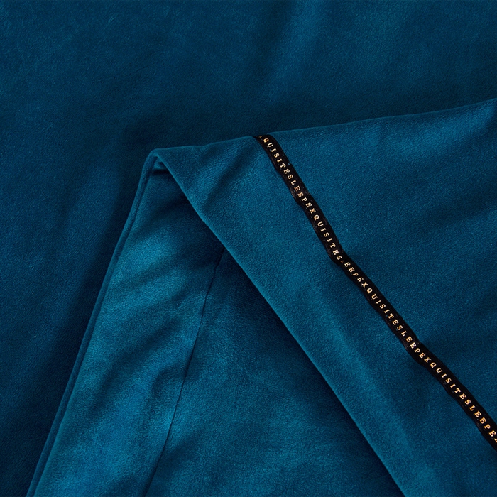 91家纺网 家纺一手货源 找家纺 米奈家居 2025新款宝宝绒压线织带四件套-法拉 法拉-深海蓝