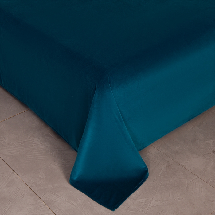 91家纺网 家纺一手货源 找家纺 米奈家居 2025新款宝宝绒压线织带四件套-法拉 法拉-深海蓝