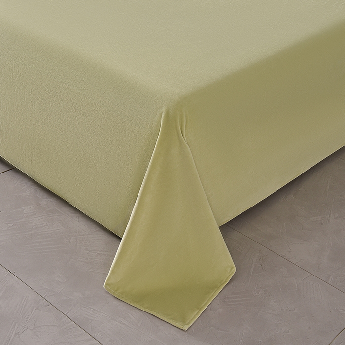 91家纺网 家纺一手货源 找家纺 米奈家居 2025新款宝宝绒压线织带四件套-法拉 法拉-元气绿