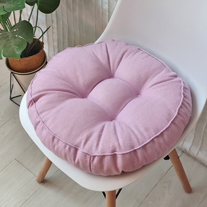 91家纺网 家纺一手货源 找家纺 （总）李帅家居 2025新款加厚透气舒适圆形立体亚麻坐垫