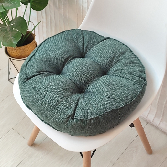 91家纺网 家纺一手货源 找家纺 （总）李帅家居 2025新款加厚透气舒适圆形立体亚麻坐垫