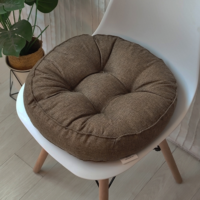 91家纺网 家纺一手货源 找家纺 （总）李帅家居 2025新款加厚透气舒适圆形立体亚麻坐垫