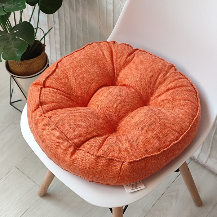 91家纺网 家纺一手货源 找家纺 （总）李帅家居 2025新款加厚透气舒适圆形立体亚麻坐垫