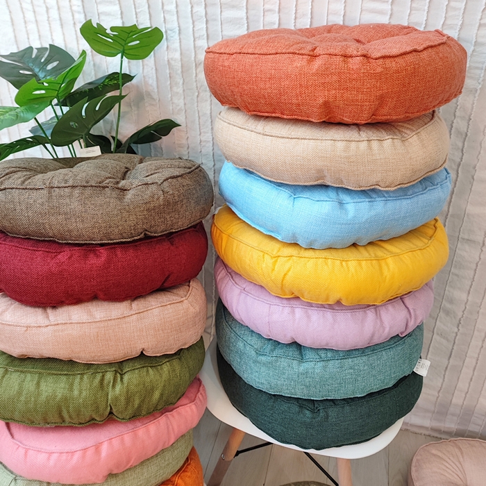 91家纺网 家纺一手货源 找家纺 （总）李帅家居 2025新款加厚透气舒适圆形立体亚麻坐垫