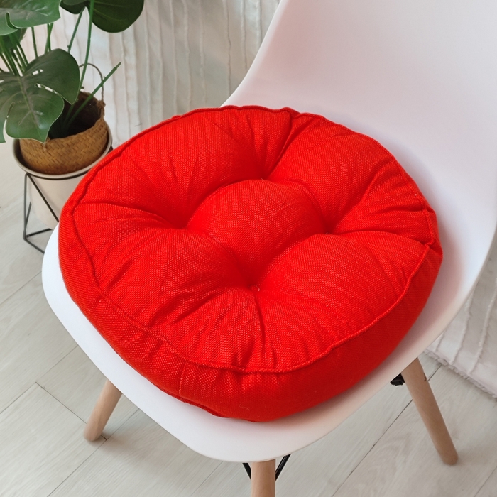 91家纺网 家纺一手货源 找家纺 （总）李帅家居 2025新款加厚透气舒适圆形立体亚麻坐垫