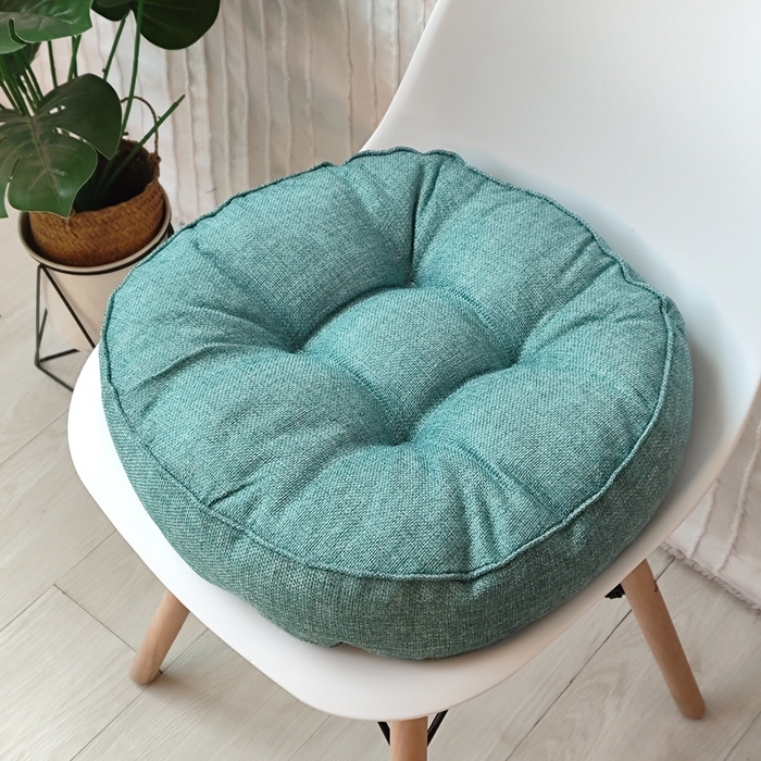 91家纺网 家纺一手货源 找家纺 （总）李帅家居 2025新款加厚透气舒适圆形立体亚麻坐垫