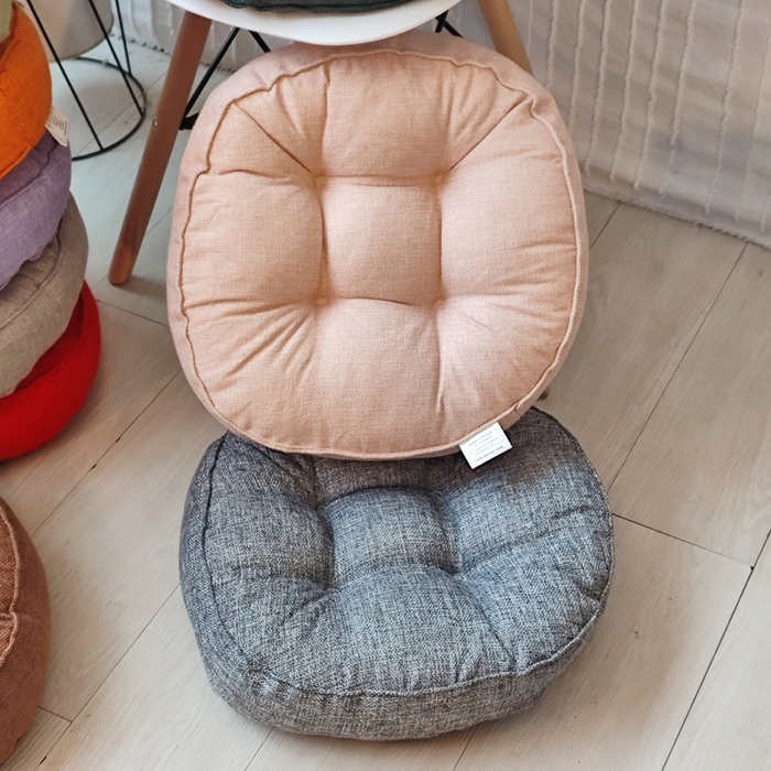 91家纺网 家纺一手货源 找家纺 （总）李帅家居 2025新款加厚透气舒适圆形立体亚麻坐垫