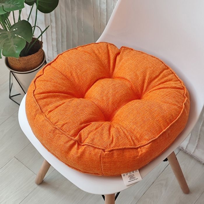 91家纺网 家纺一手货源 找家纺 （总）李帅家居 2025新款加厚透气舒适圆形立体亚麻坐垫