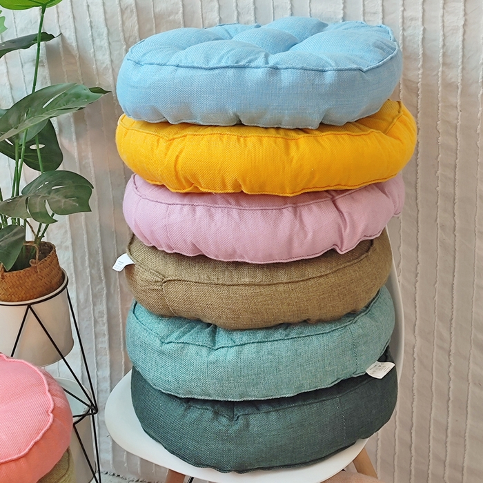 91家纺网 家纺一手货源 找家纺 （总）李帅家居 2025新款加厚透气舒适圆形立体亚麻坐垫