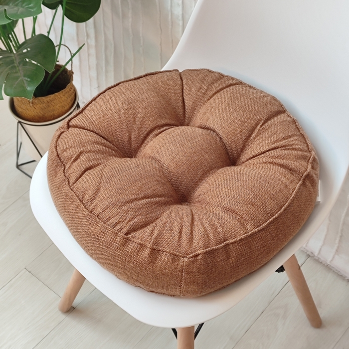 91家纺网 家纺一手货源 找家纺 （总）李帅家居 2025新款加厚透气舒适圆形立体亚麻坐垫