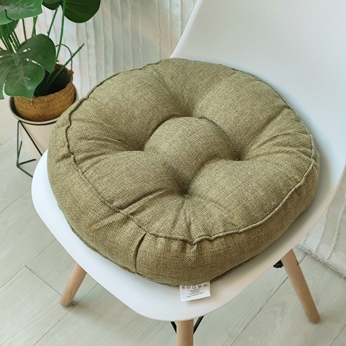 91家纺网 家纺一手货源 找家纺 （总）李帅家居 2025新款加厚透气舒适圆形立体亚麻坐垫