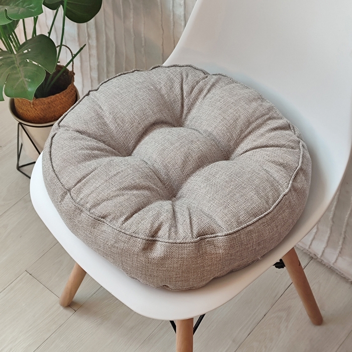 91家纺网 家纺一手货源 找家纺 （总）李帅家居 2025新款加厚透气舒适圆形立体亚麻坐垫