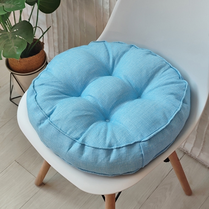 91家纺网 家纺一手货源 找家纺 （总）李帅家居 2025新款加厚透气舒适圆形立体亚麻坐垫