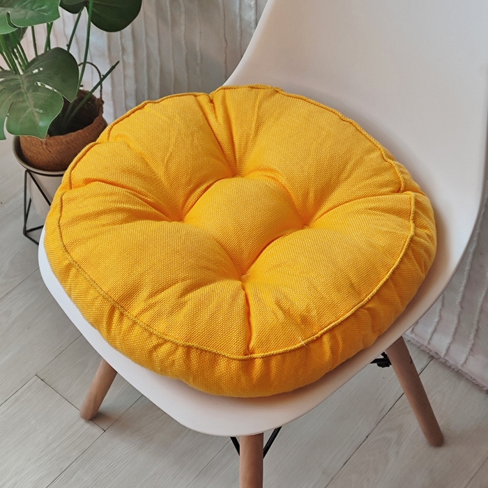 91家纺网 家纺一手货源 找家纺 （总）李帅家居 2025新款加厚透气舒适圆形立体亚麻坐垫