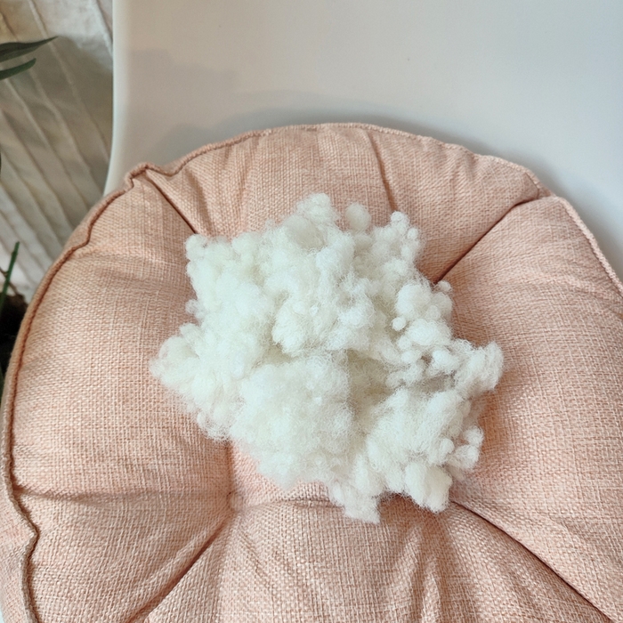 91家纺网 家纺一手货源 找家纺 李帅家居 2025新款加厚透气舒适圆形立体亚麻坐垫 加厚圆形立体杏色