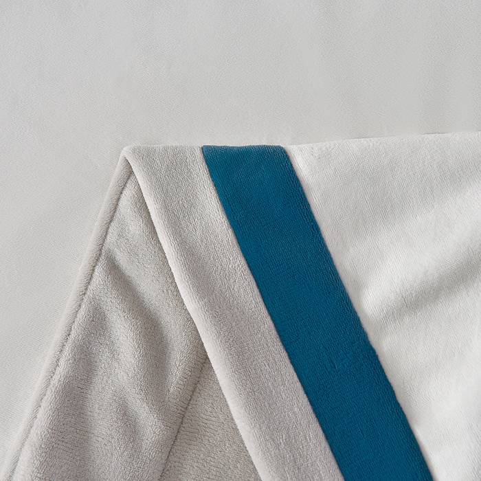 91家纺网 家纺一手货源 找家纺 米奈家居 2025新款宝宝绒撞色拼角四件套-罗兰 绅士白