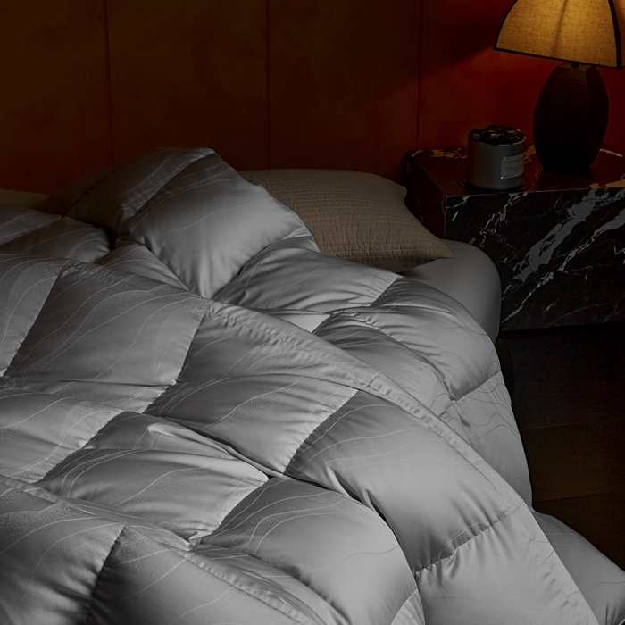 91家纺网 家纺一手货源 找家纺 暖羽屋羽绒馆 2025新款莱赛尔梦幻 鹅绒丝被子 羽毛被芯2米婚庆冬被春秋 双人羽绒被 梦幻鎏金 灰