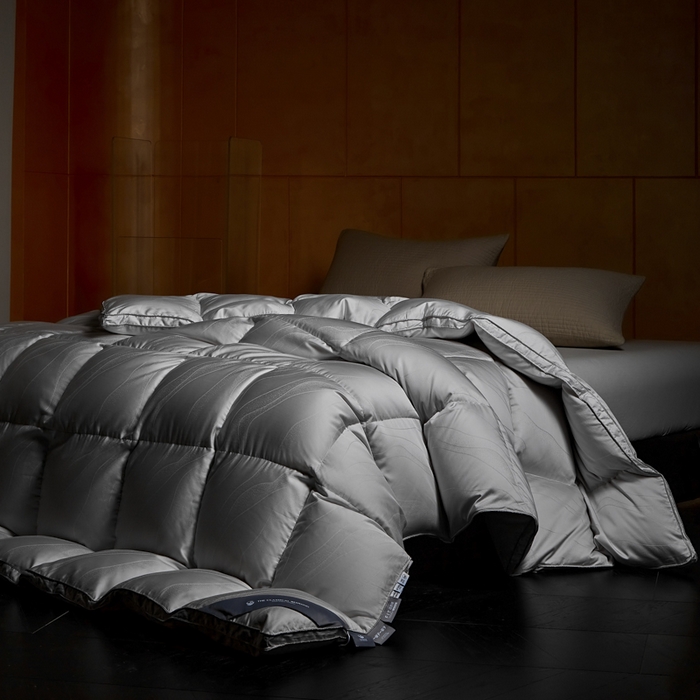 91家纺网 家纺一手货源 找家纺 暖羽屋羽绒馆 2025新款莱赛尔梦幻 鹅绒丝被子 羽毛被芯2米婚庆冬被春秋 双人羽绒被 梦幻鎏金 灰