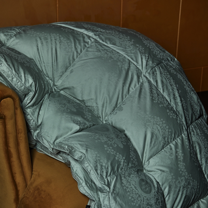 91家纺网 家纺一手货源 找家纺 暖羽屋羽绒馆 2025新款鹅绒丝被芯 盛世典雅羽绒被子 双人羽毛被 2米婚庆春秋被芯 盛世典雅 蓝