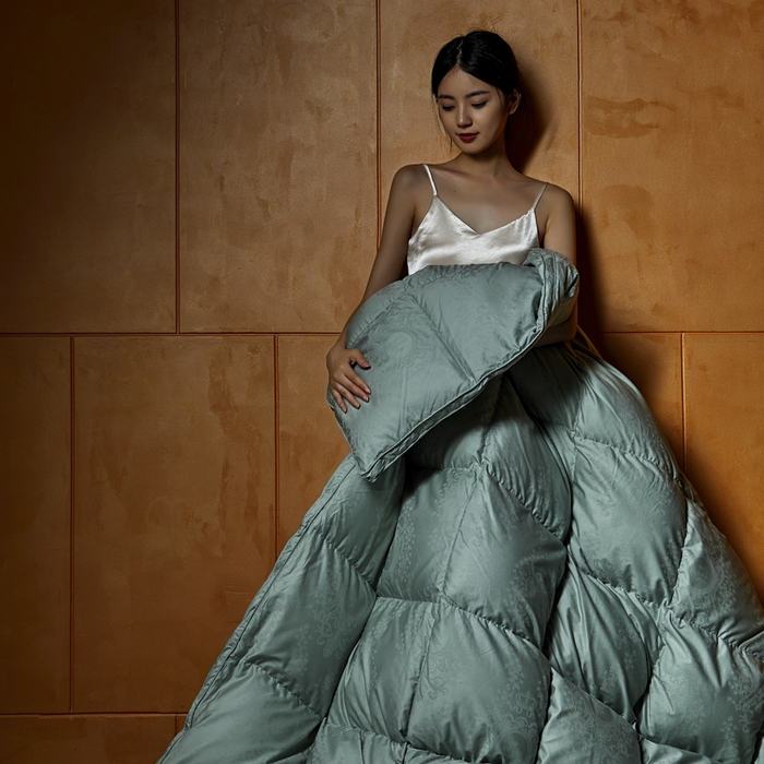 91家纺网 家纺一手货源 找家纺 暖羽屋羽绒馆 2025新款鹅绒丝被芯 盛世典雅羽绒被子 双人羽毛被 2米婚庆春秋被芯 盛世典雅 蓝