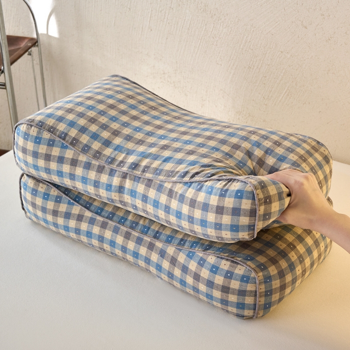 91家纺网 家纺一手货源 找家纺 （总）明星枕业 2025新款全棉水洗棉提花荞麦枕头颈椎枕成人护颈助眠枕单人枕芯内胆可拆洗