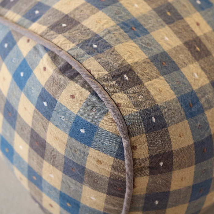 91家纺网 家纺一手货源 找家纺 明星枕业 2025新款全棉水洗棉提花荞麦枕头颈椎枕成人护颈助眠枕单人枕芯内胆可拆洗 波浪枕-蓝色