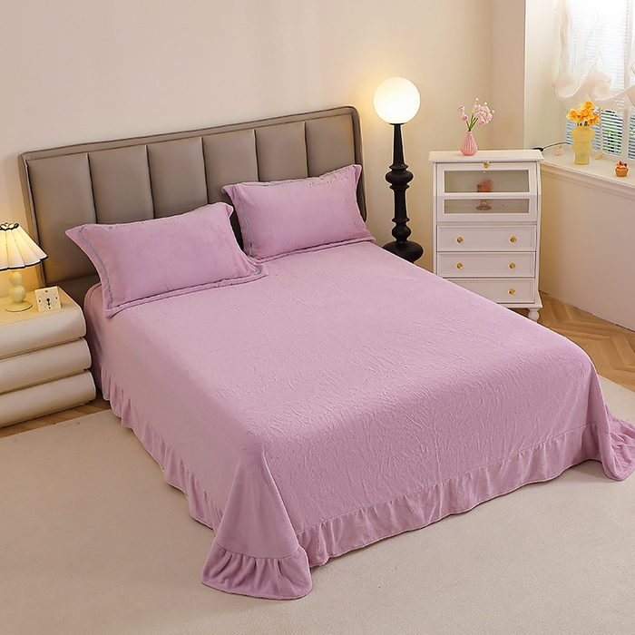 91家纺网 家纺一手货源 找家纺 晶缦家纺 2025新款超高克重保暖太阳绒刺绣花四件套 花觅-薰衣紫