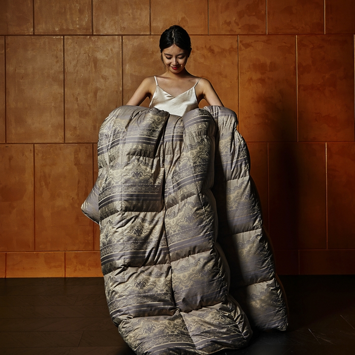 91家纺网 家纺一手货源 找家纺 （总）暖羽屋羽绒馆 2025新款鹅绒丝被芯 时空春秋被冬被 羽毛被子 羽绒被2米双人加厚秋冬被