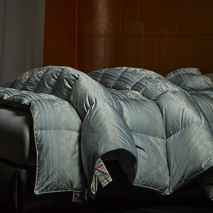 91家纺网 家纺一手货源 找家纺 暖羽屋羽绒馆 2025新款鹅绒丝被芯 时空春秋被冬被 羽毛被子 羽绒被2米双人加厚秋冬被 时空 蓝