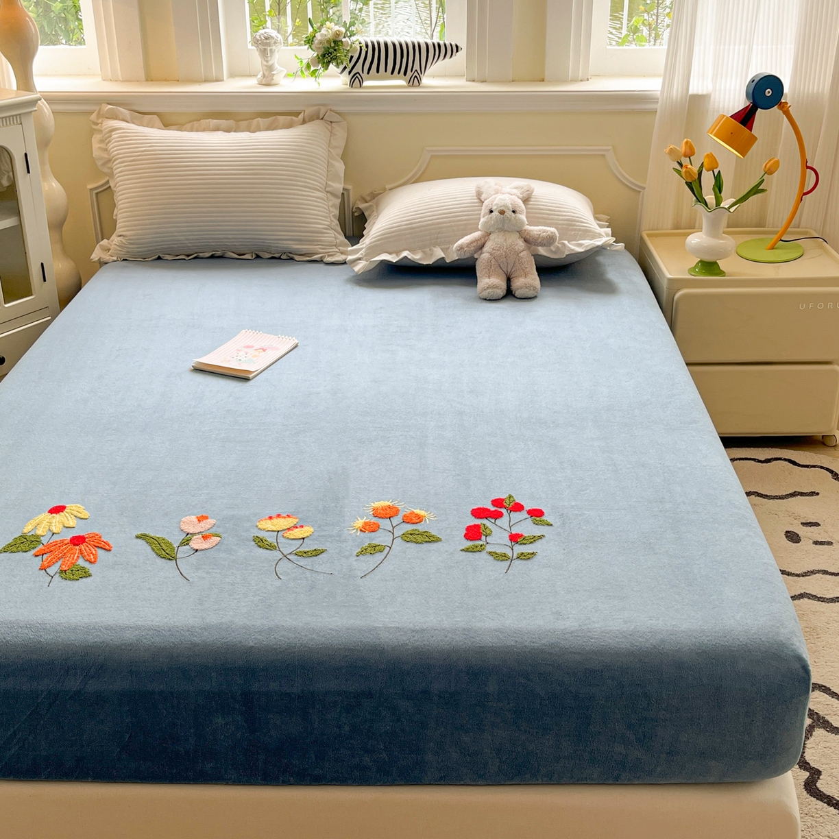 91家纺网 家纺一手货源 找家纺 （总）子钦家纺 2025秋冬新款加厚牛奶绒毛巾绣床笠