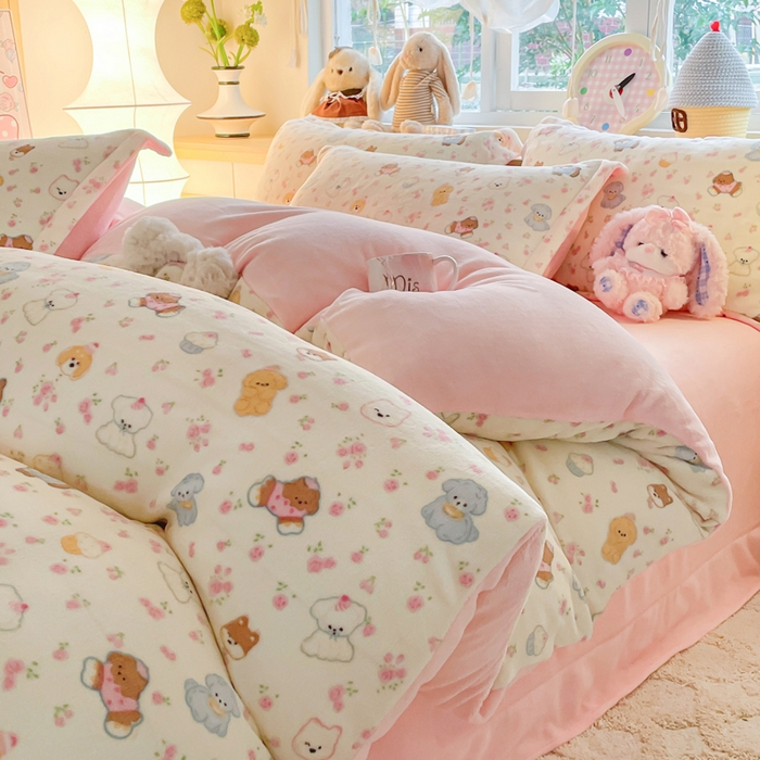 91家纺网 家纺一手货源 找家纺 （总）一比一  2025新款双面牛奶绒四件套