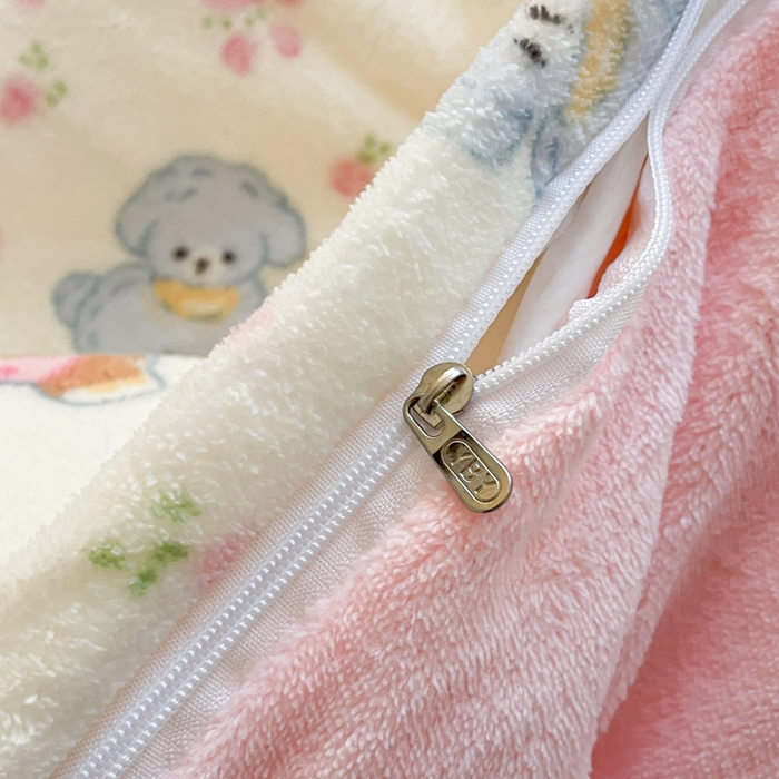 91家纺网 家纺一手货源 找家纺 一比一  2025新款双面牛奶绒四件套 小修狗